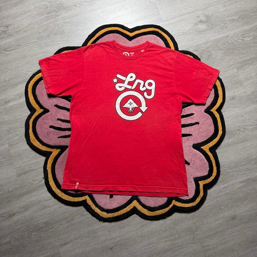 LRG Lifted Research Group Graphic Logo T-shirt Size Large Red